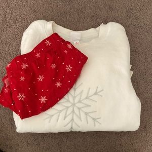 Fluffy pajama shirt Christmas pj set